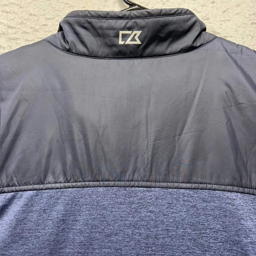 Cutter & Buck Michigan Wolverines Vest Mens 4XB Navy Blue Full Zip Hybrid 2543